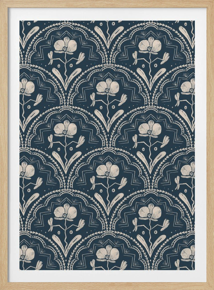 Boho Orchid Tiles Pattern | Poster
