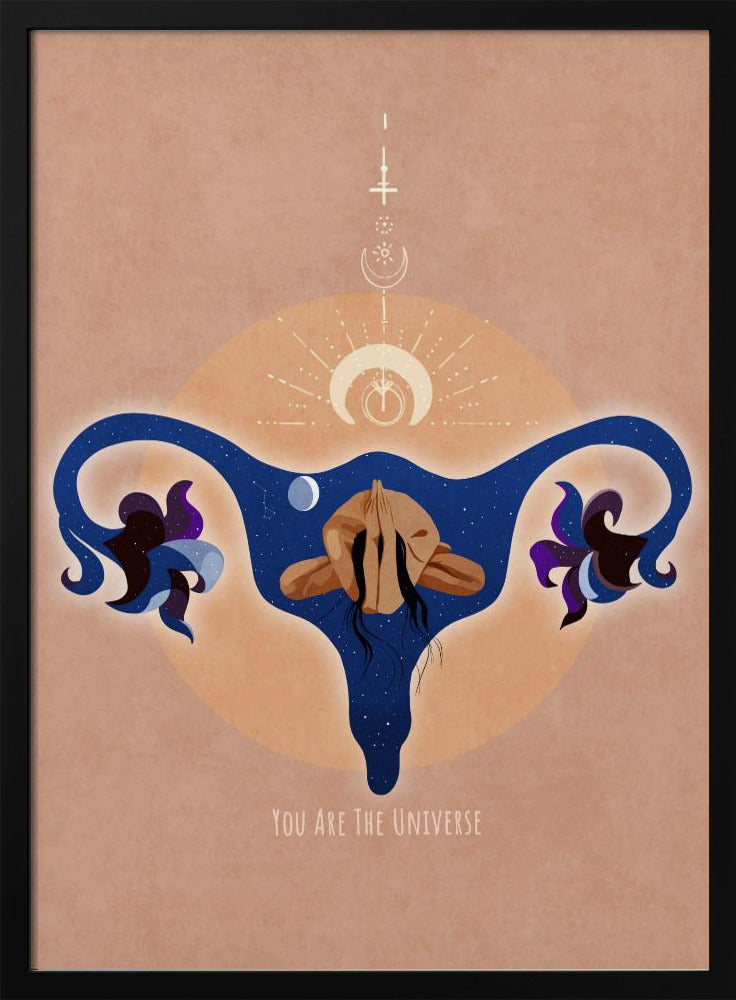Spiritual, Feminine, Energy, Stars, Moon, Vulva,  Meditation, Yoga, and Inspiration Poster Spir 1b | Poster