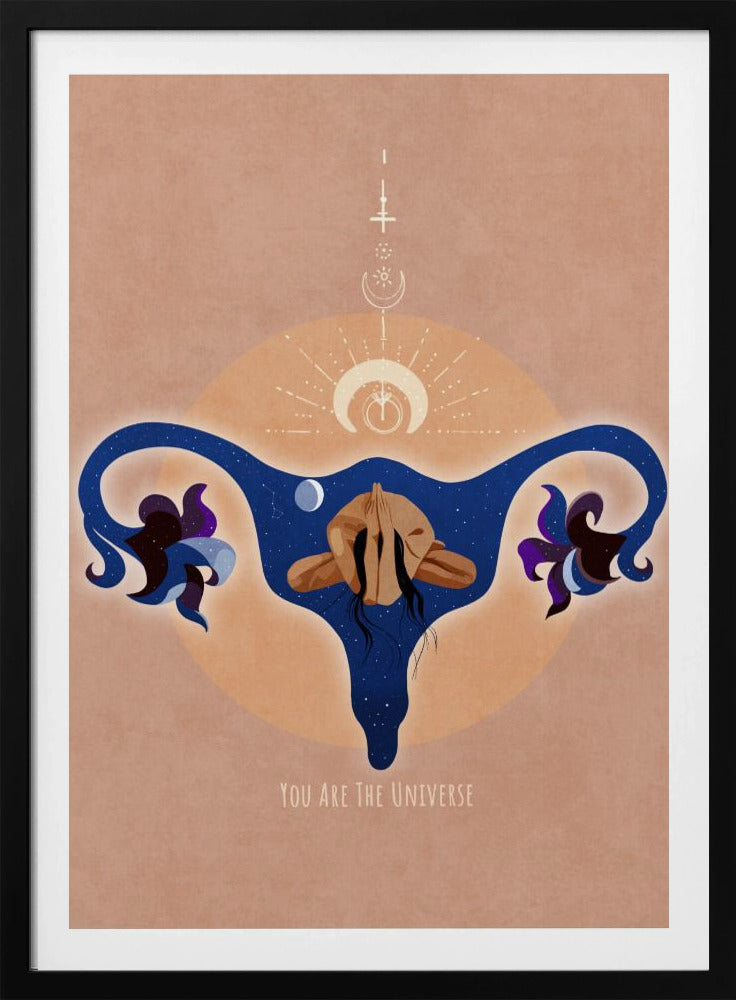 Spiritual, Feminine, Energy, Stars, Moon, Vulva,  Meditation, Yoga, and Inspiration Poster Spir 1b | Poster