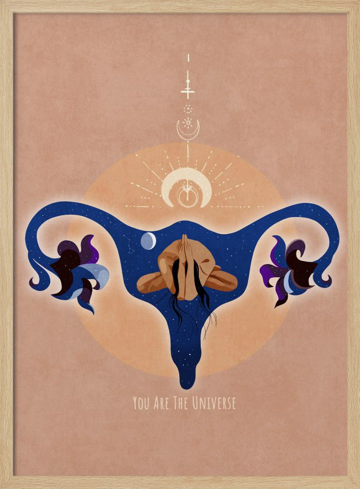 Spiritual, Feminine, Energy, Stars, Moon, Vulva,  Meditation, Yoga, and Inspiration Poster Spir 1b | Poster