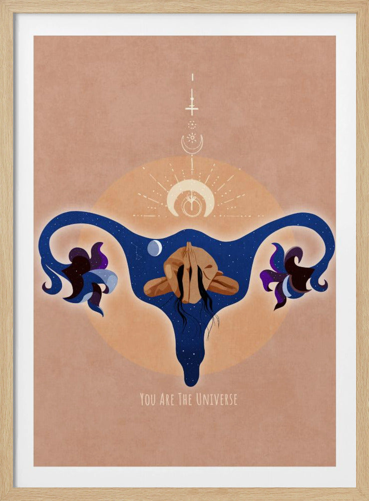 Spiritual, Feminine, Energy, Stars, Moon, Vulva,  Meditation, Yoga, and Inspiration Poster Spir 1b | Poster