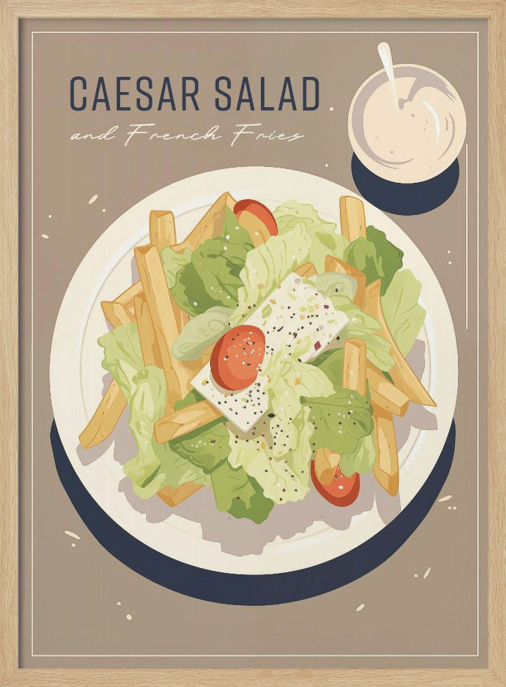 Caesar Salad and French Fries | Poster