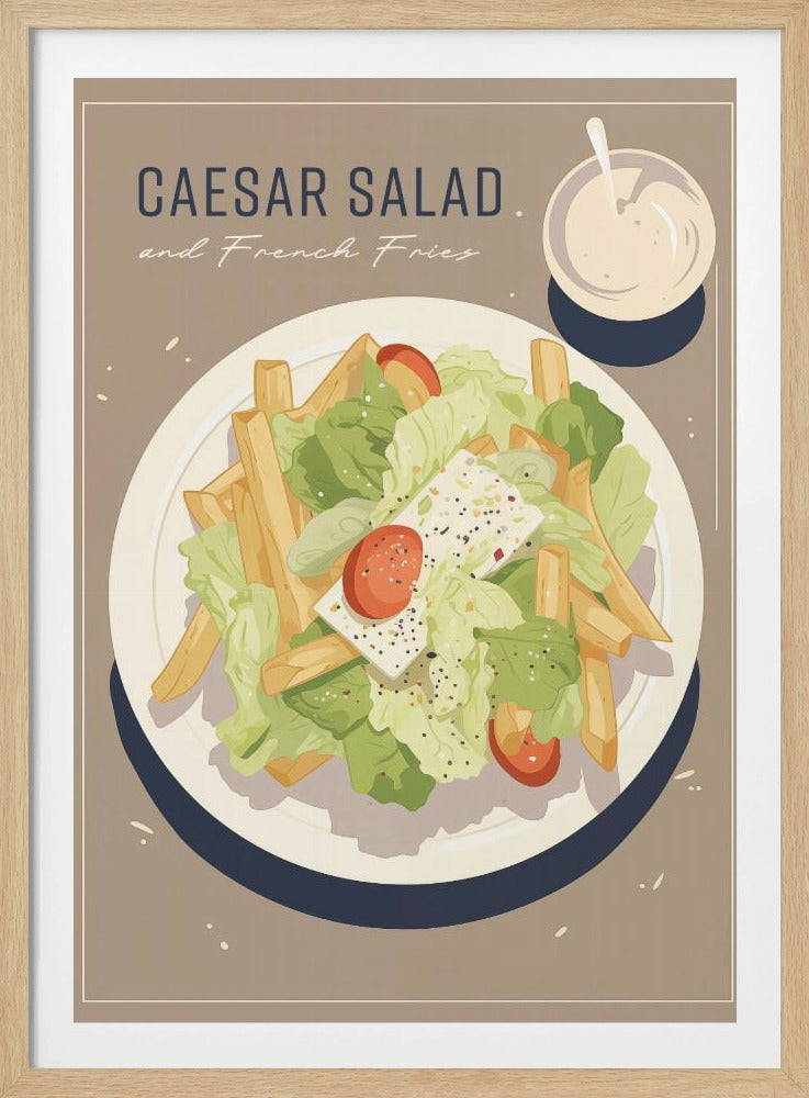 Caesar Salad and French Fries | Poster