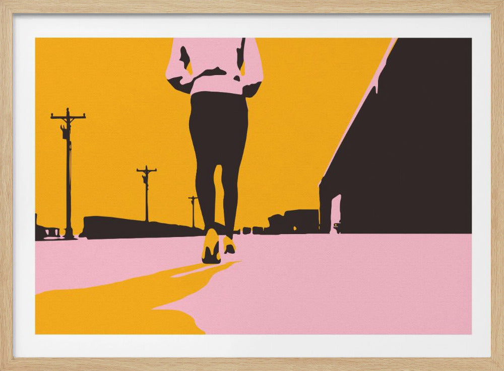 Silhouette of a Woman Walking | Poster