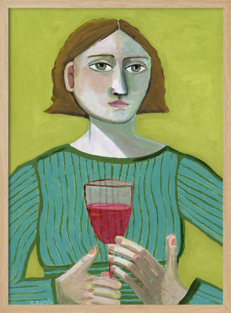 Lady with Red Wine | Poster