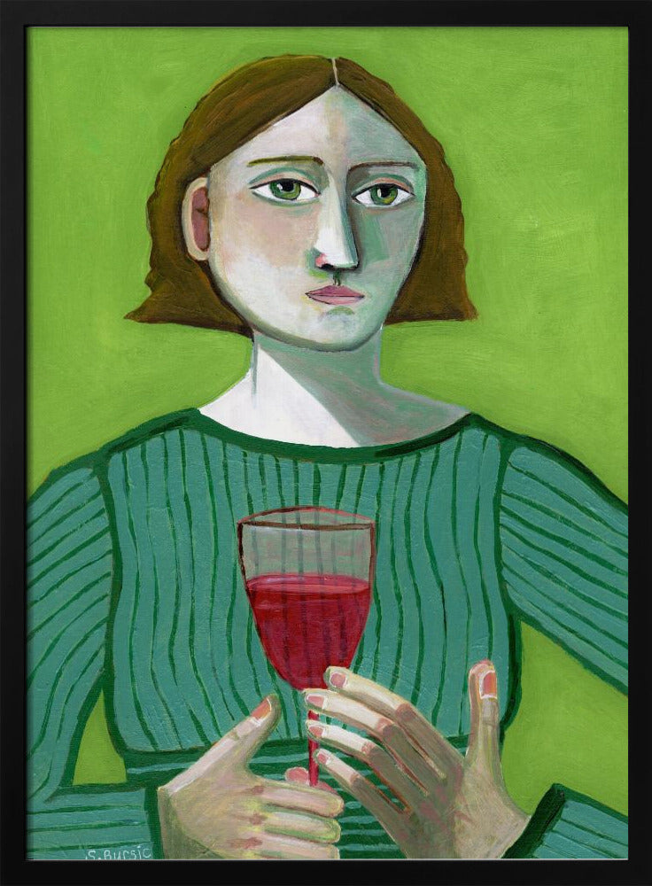 Lady with Red Wine | Poster