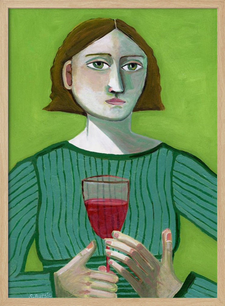 Lady with Red Wine | Poster