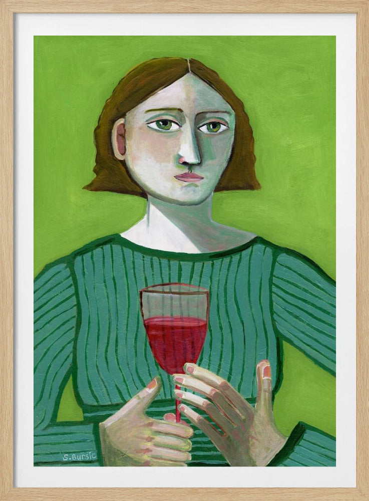 Lady with Red Wine | Poster