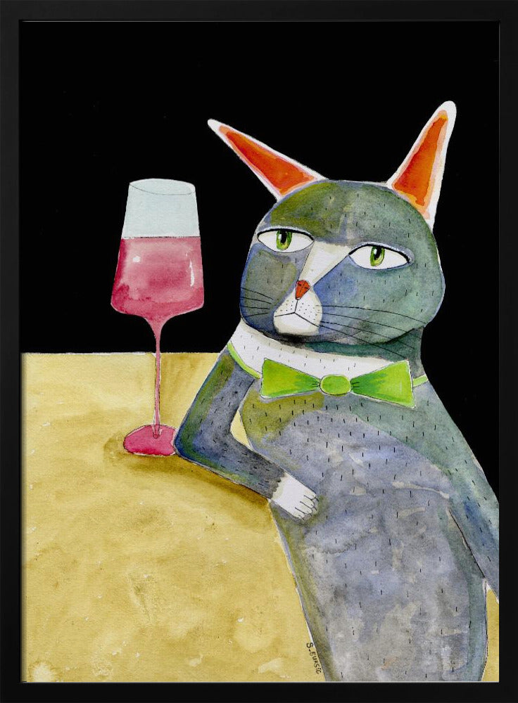 Bar Cat with Bow Tie | Poster