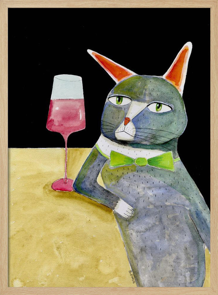 Bar Cat with Bow Tie | Poster