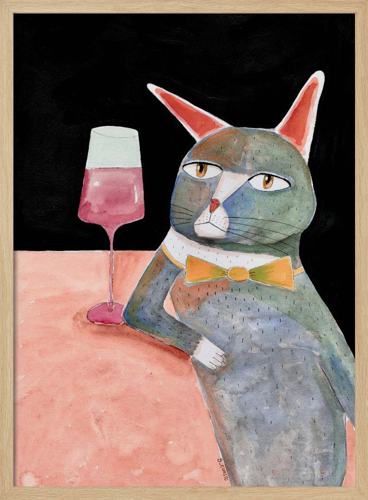 Bar Cat with Bow Tie | Poster