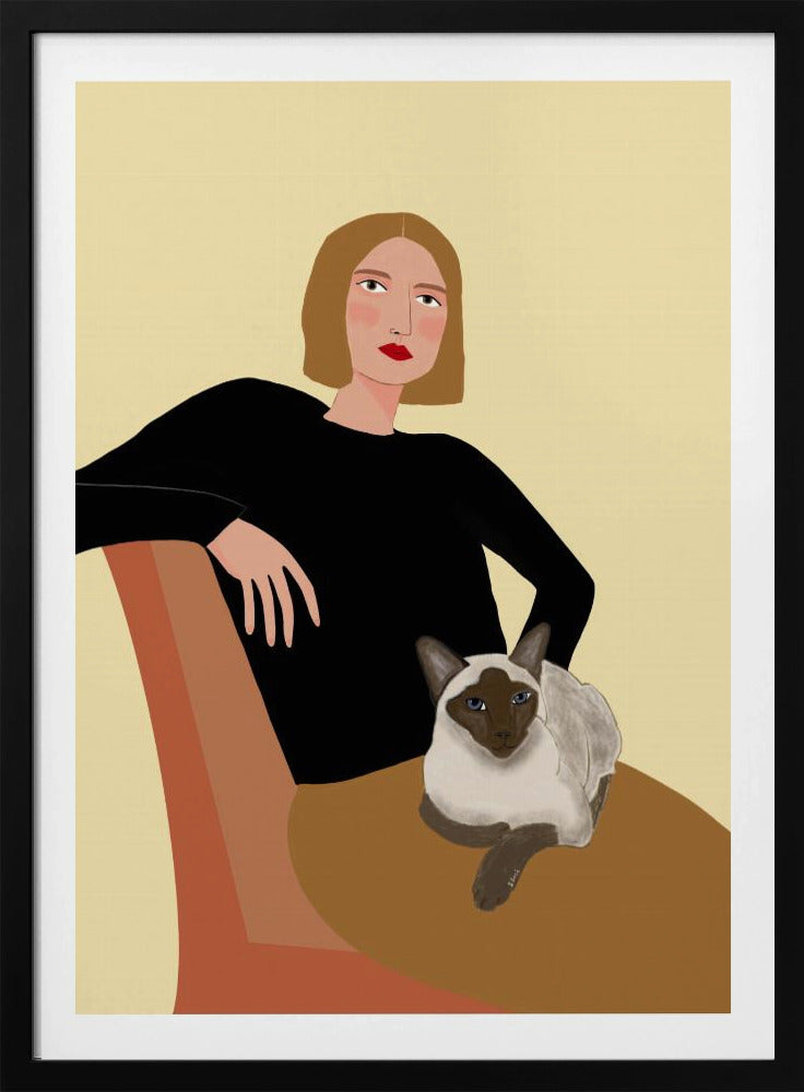 Lady with cat | Poster