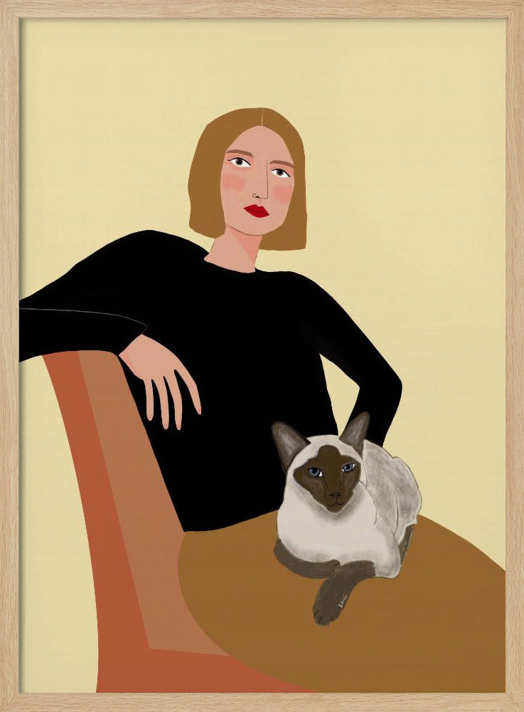 Lady with cat | Poster