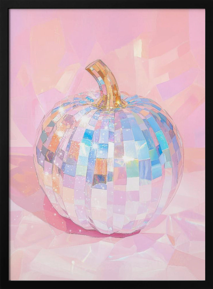 Iridescent Disco Ball Pumpkin | Poster