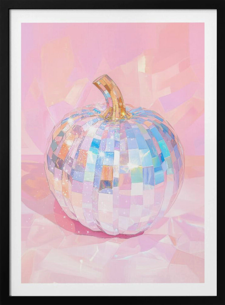 Iridescent Disco Ball Pumpkin | Poster