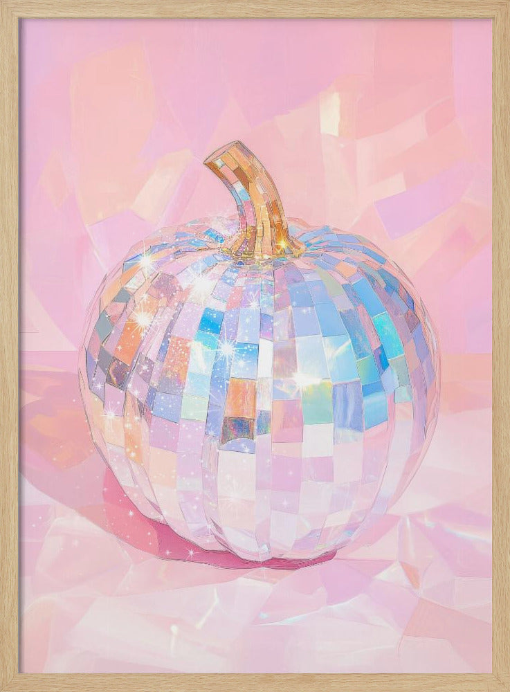 Iridescent Disco Ball Pumpkin | Poster