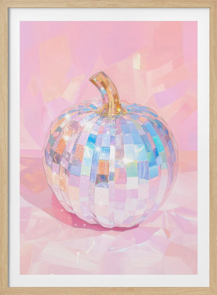 Iridescent Disco Ball Pumpkin | Poster