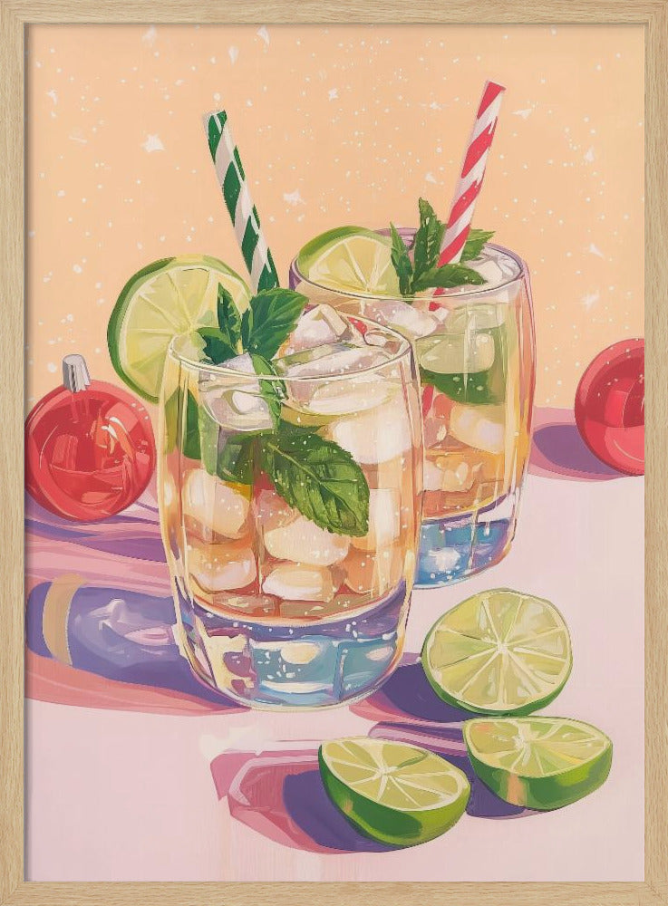 Mojito Summer Cocktails with Lime and Mint | Poster