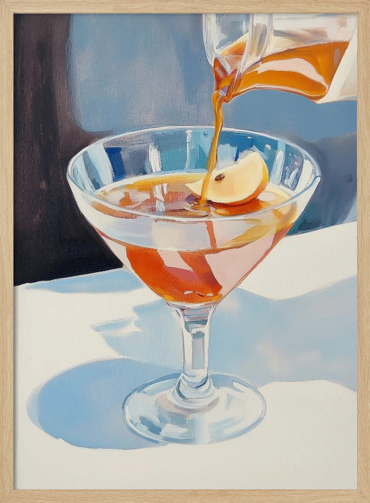 Pouring Lemon Tea into a Glass | Poster