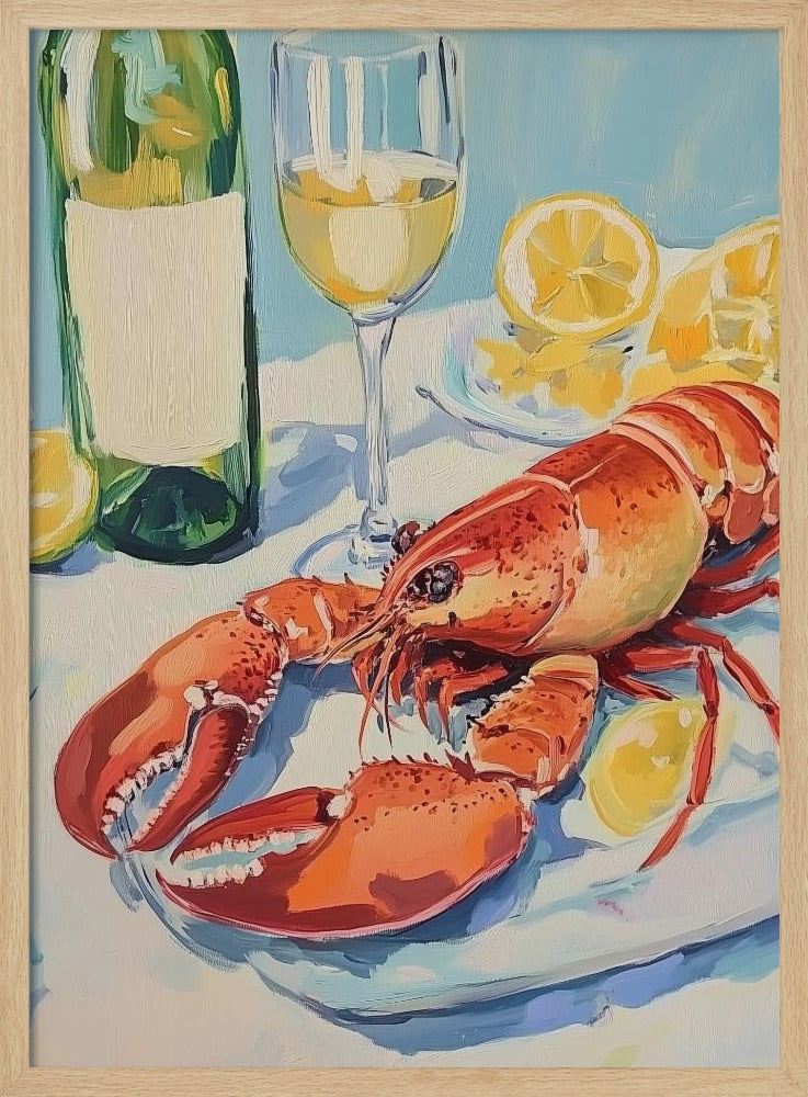 Lobster and Wine Still Life | Poster