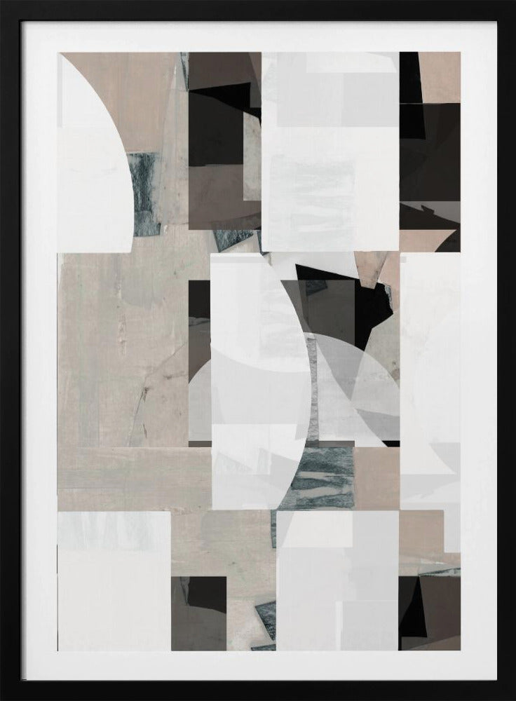 Abstract Mocha Black White Composition No. 1 | Poster