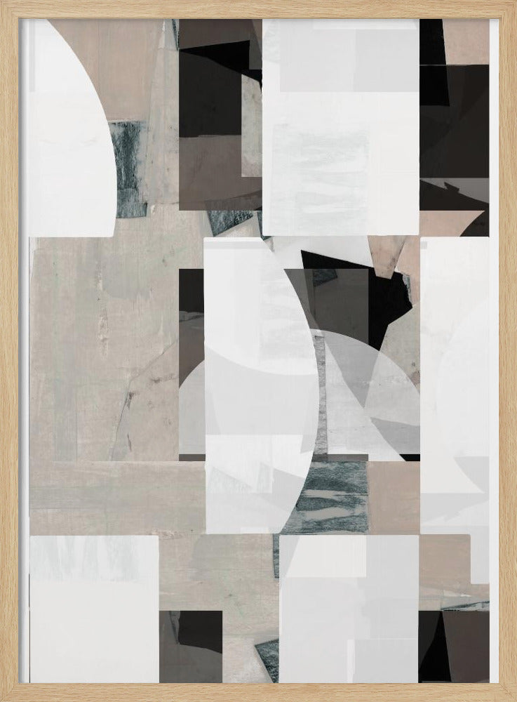 Abstract Mocha Black White Composition No. 1 | Poster