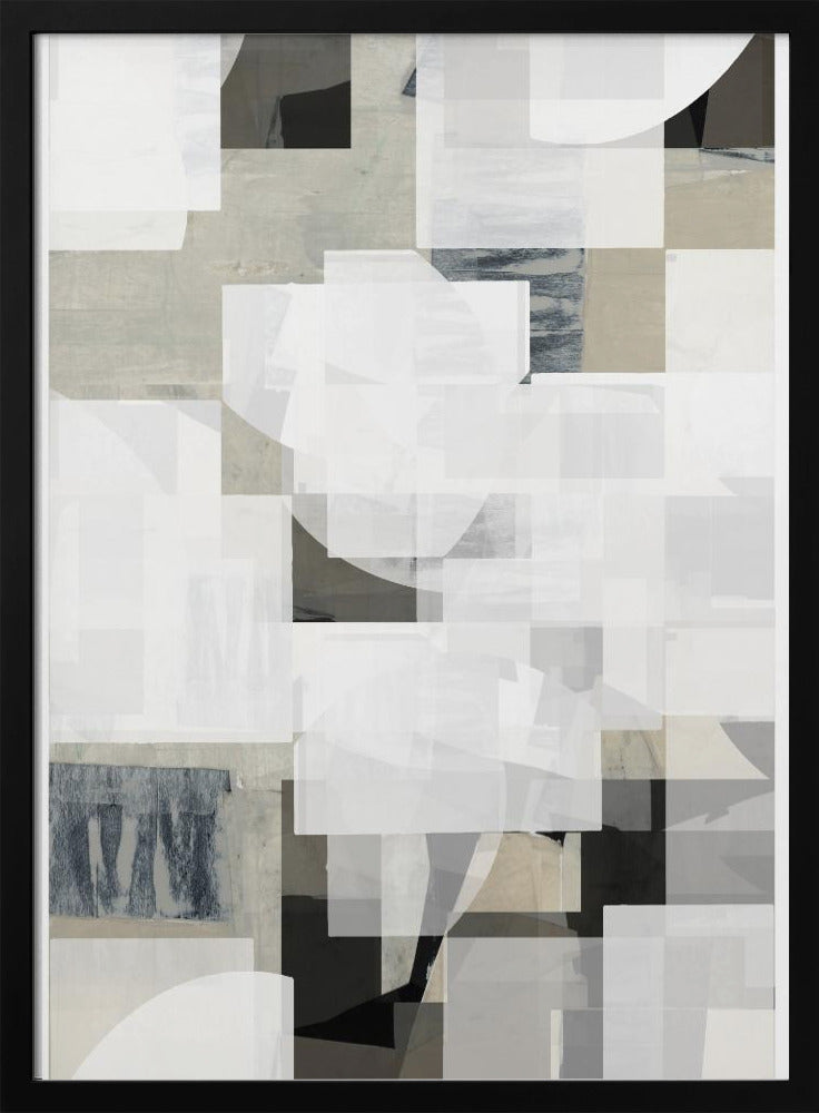 Abstract Mocha Black White Composition No. 3 | Poster