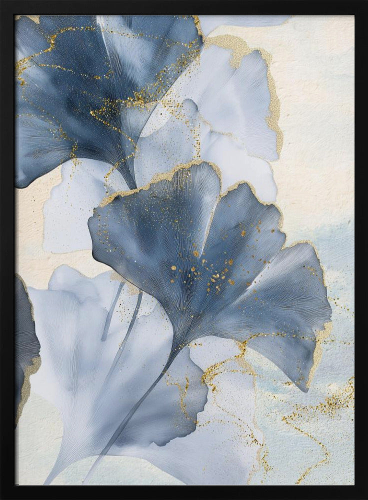 Blue Ginkgo Leaves 2 | Poster