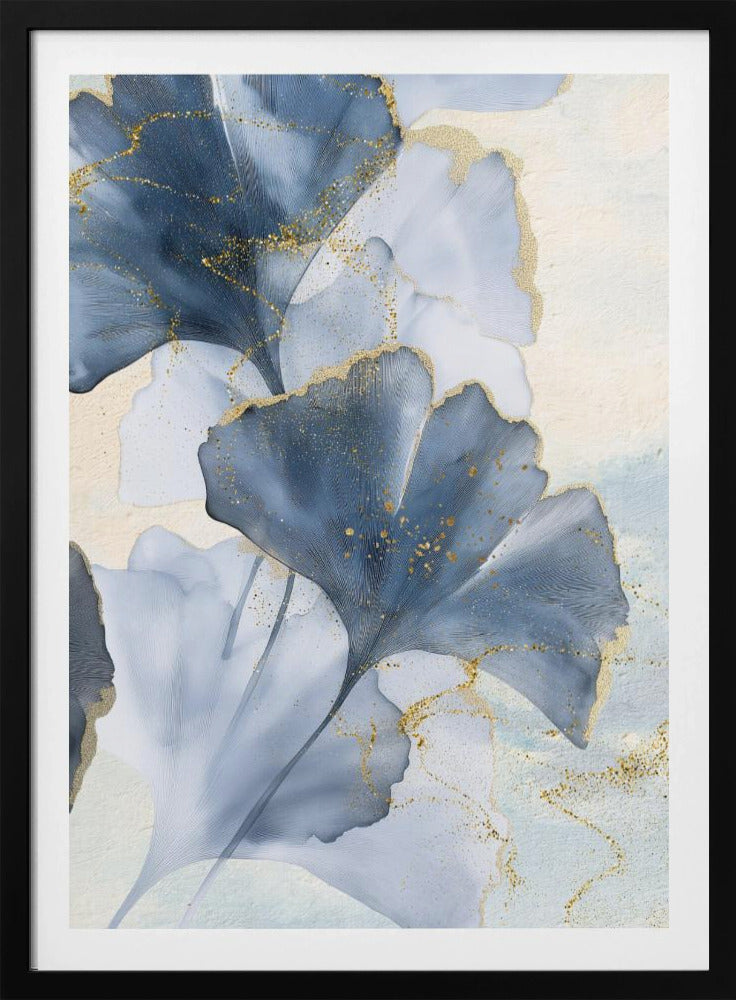 Blue Ginkgo Leaves 2 | Poster
