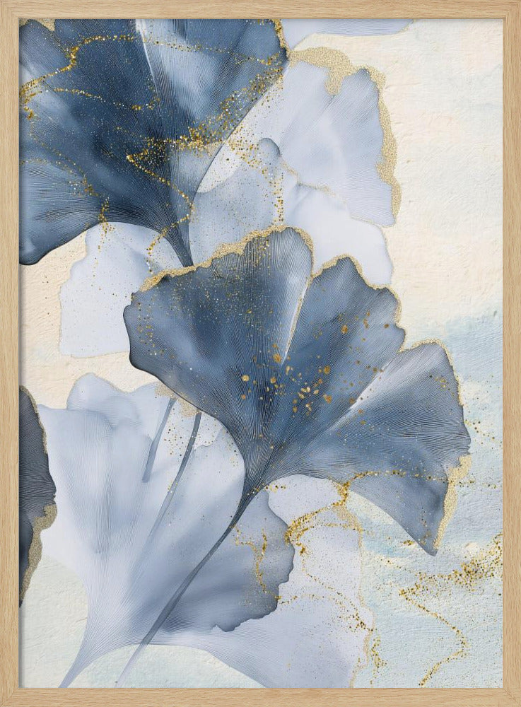 Blue Ginkgo Leaves 2 | Poster
