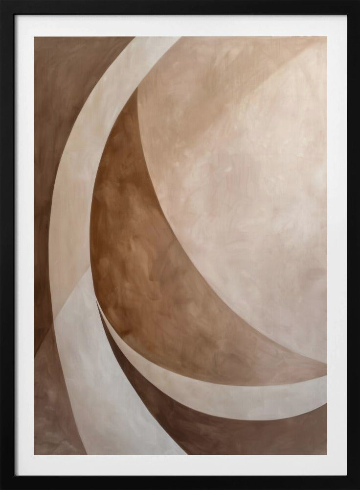 Abstract Art Beige Brown Geo Abstract | Poster