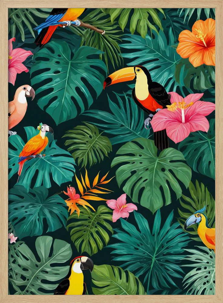 Tropical Paradise Jungle Pattern | Poster