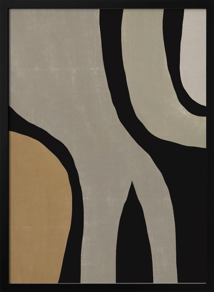 Minimalist Grey Abstract Flow | Poster