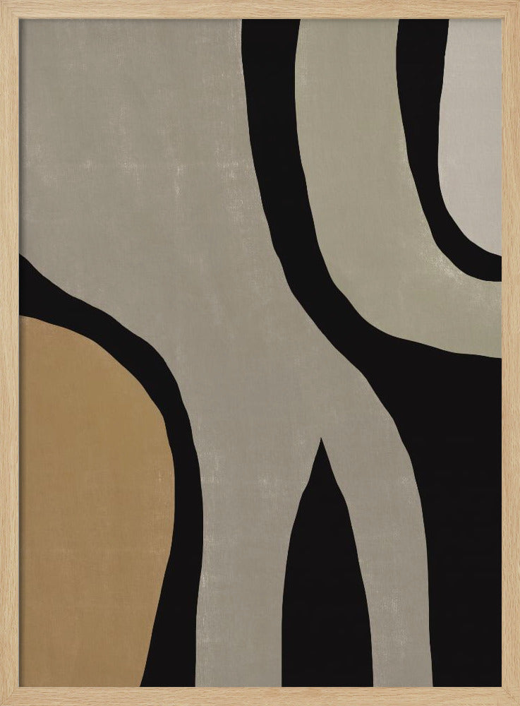 Minimalist Grey Abstract Flow | Poster