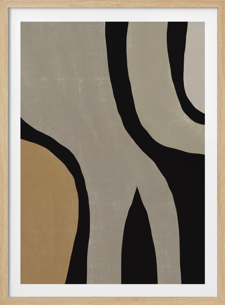 Minimalist Grey Abstract Flow | Poster