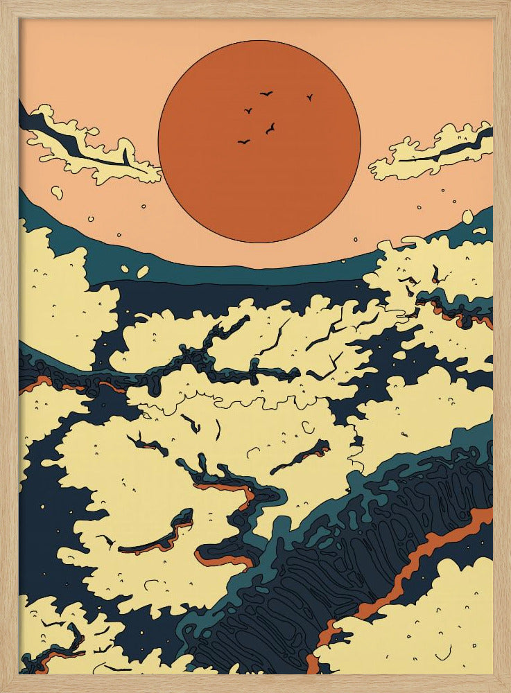 Abstract Japanese Sunset | Poster