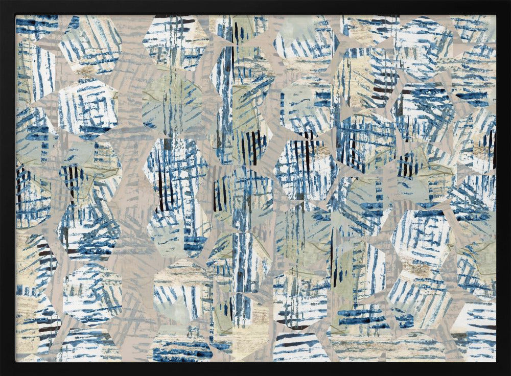 Cornish Blue Hexagons 3 | Poster