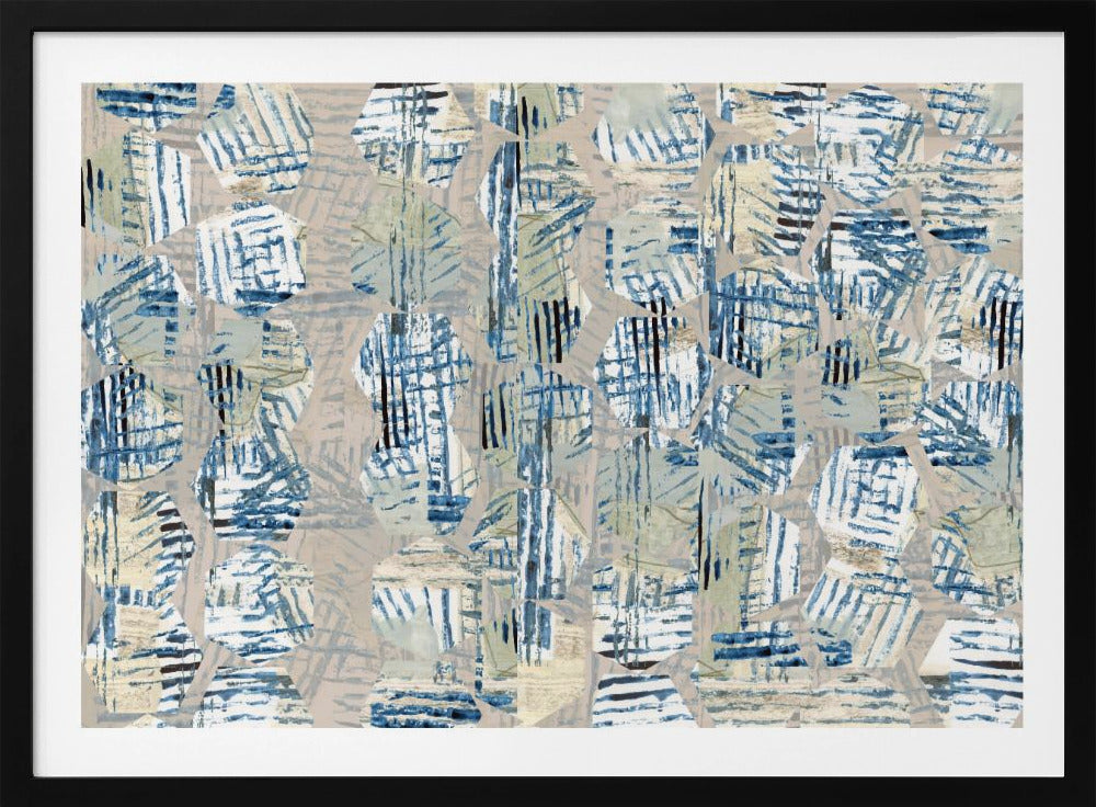 Cornish Blue Hexagons 3 | Poster