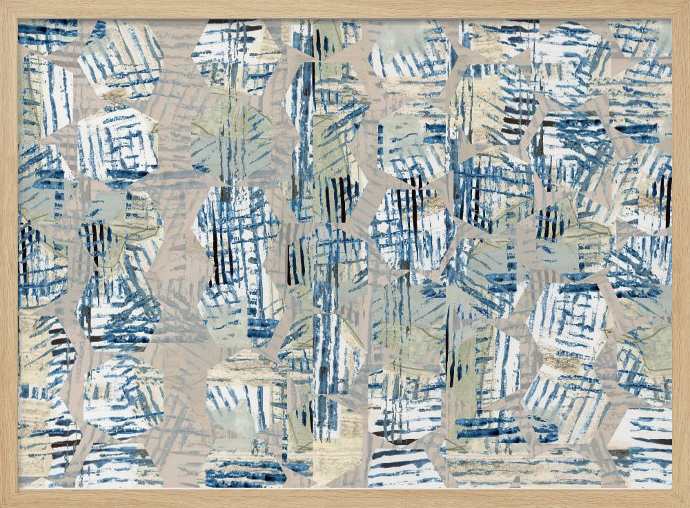 Cornish Blue Hexagons 3 | Poster