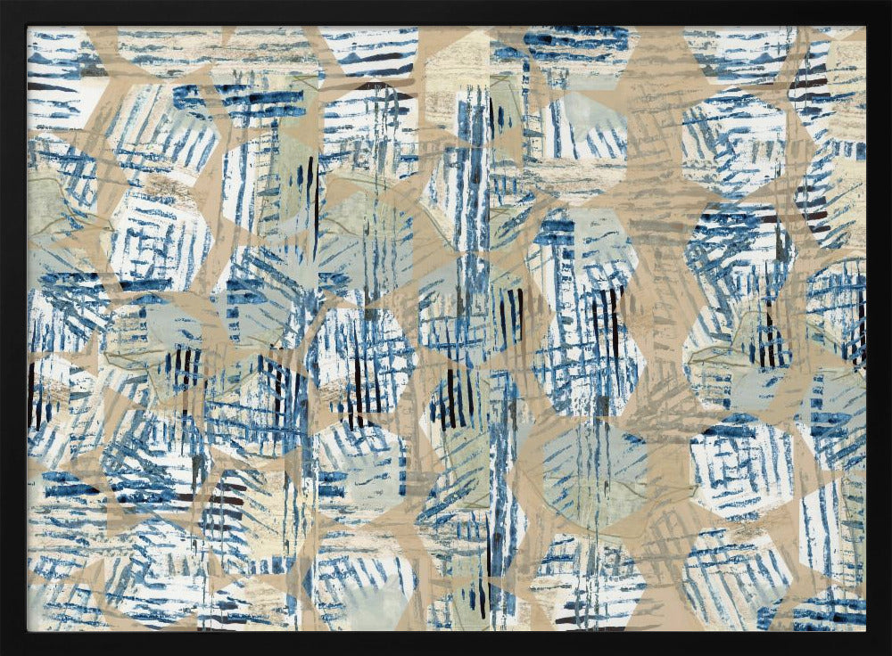 Cornish Blue Hexagons 1 | Poster