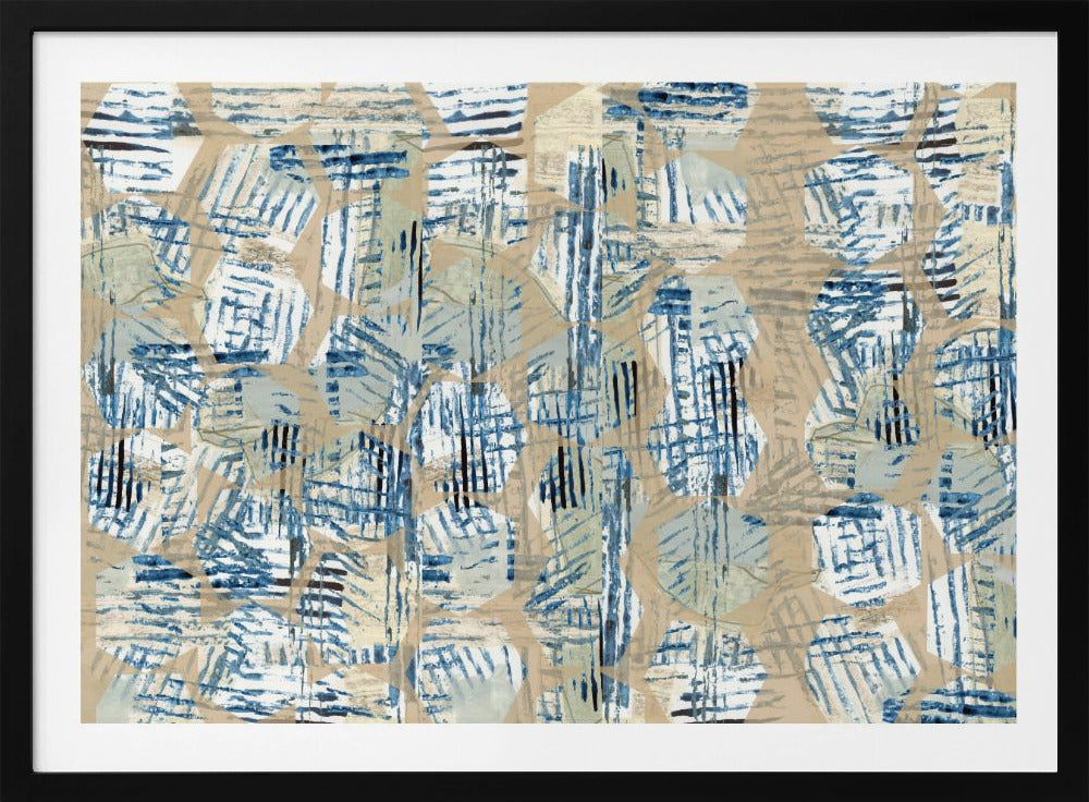 Cornish Blue Hexagons 1 | Poster