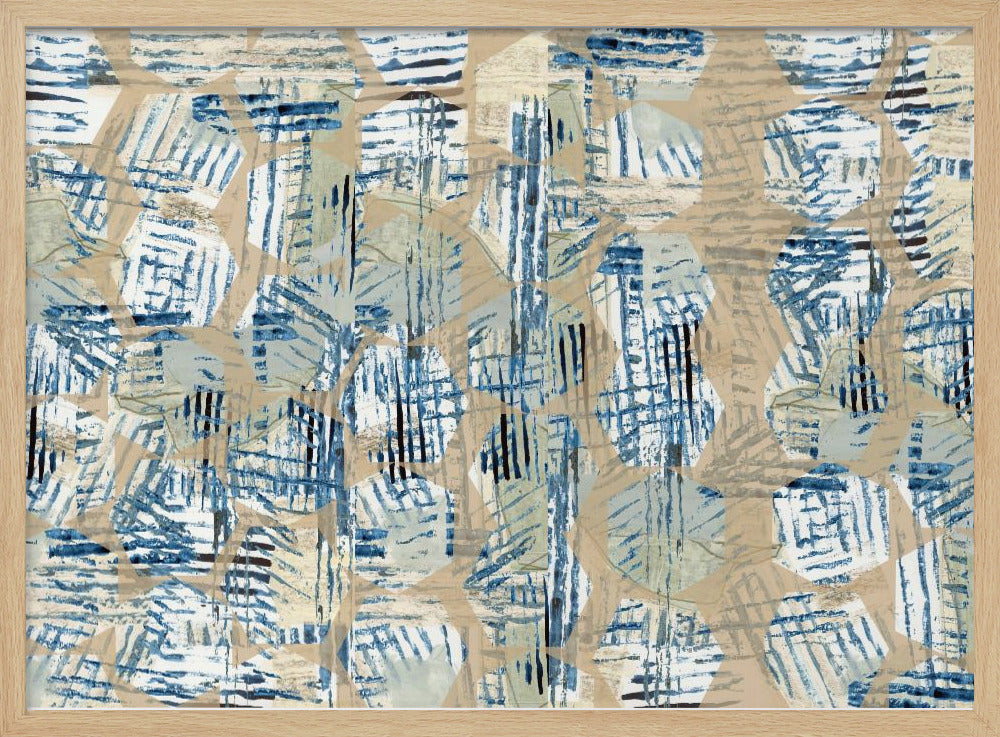 Cornish Blue Hexagons 1 | Poster