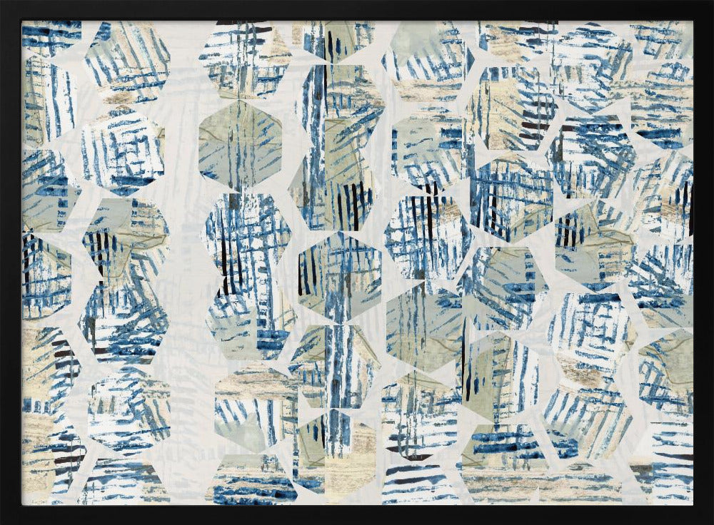 Cornish Blue Hexagons 5 | Poster