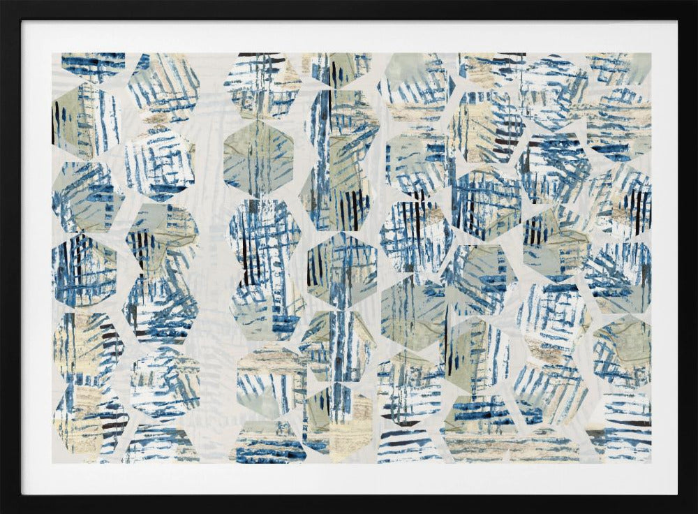 Cornish Blue Hexagons 5 | Poster