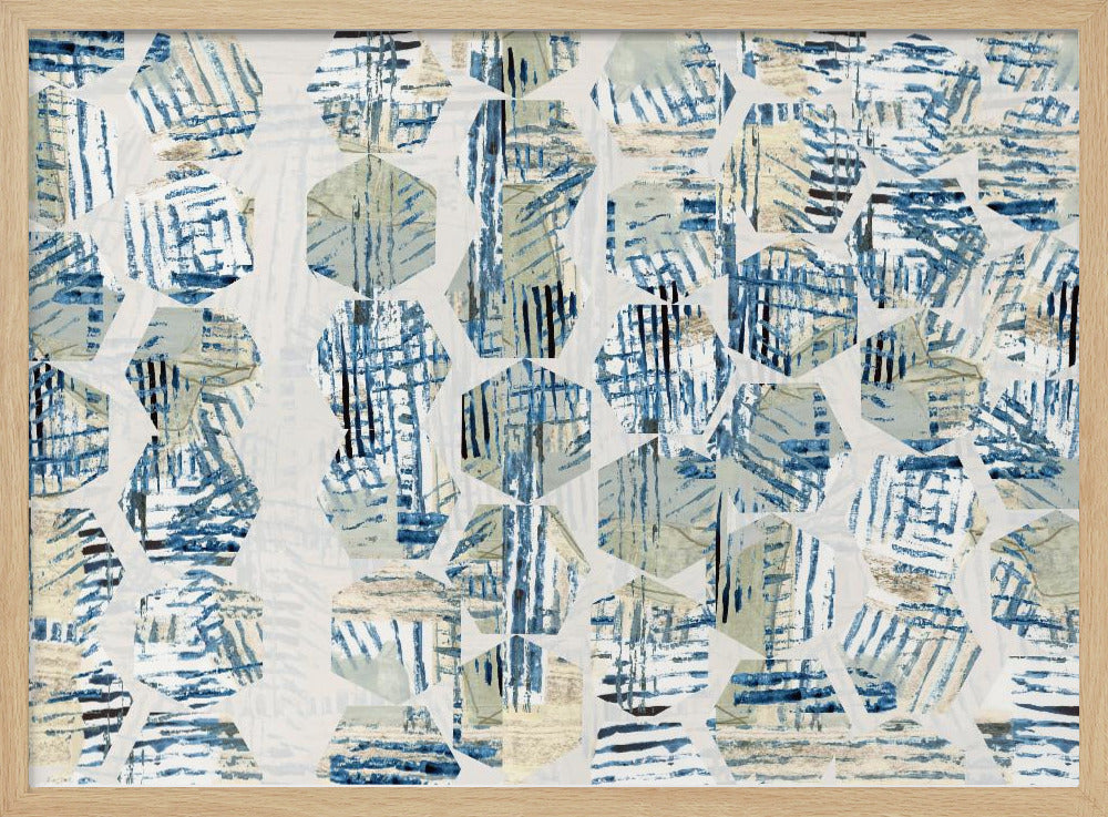 Cornish Blue Hexagons 5 | Poster