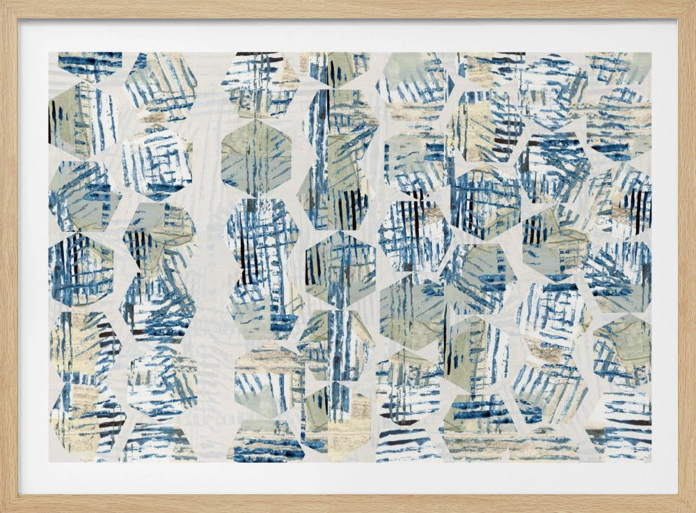 Cornish Blue Hexagons 5 | Poster