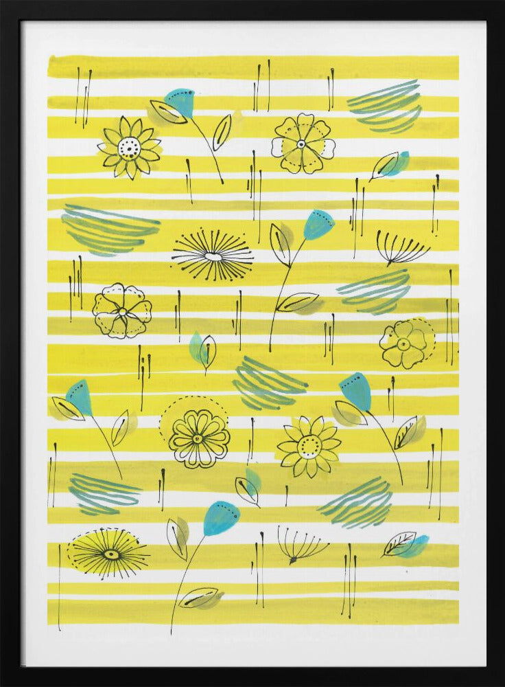 Stripes and Flowers | Poster