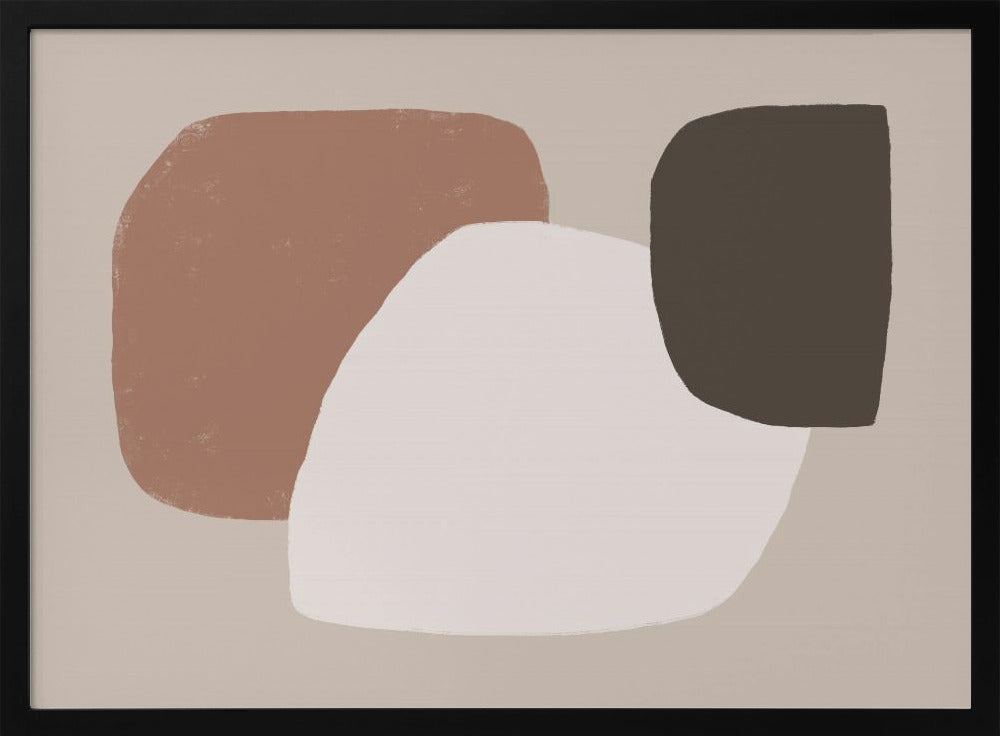 Geometric Shapes in Brown White and Black | Poster