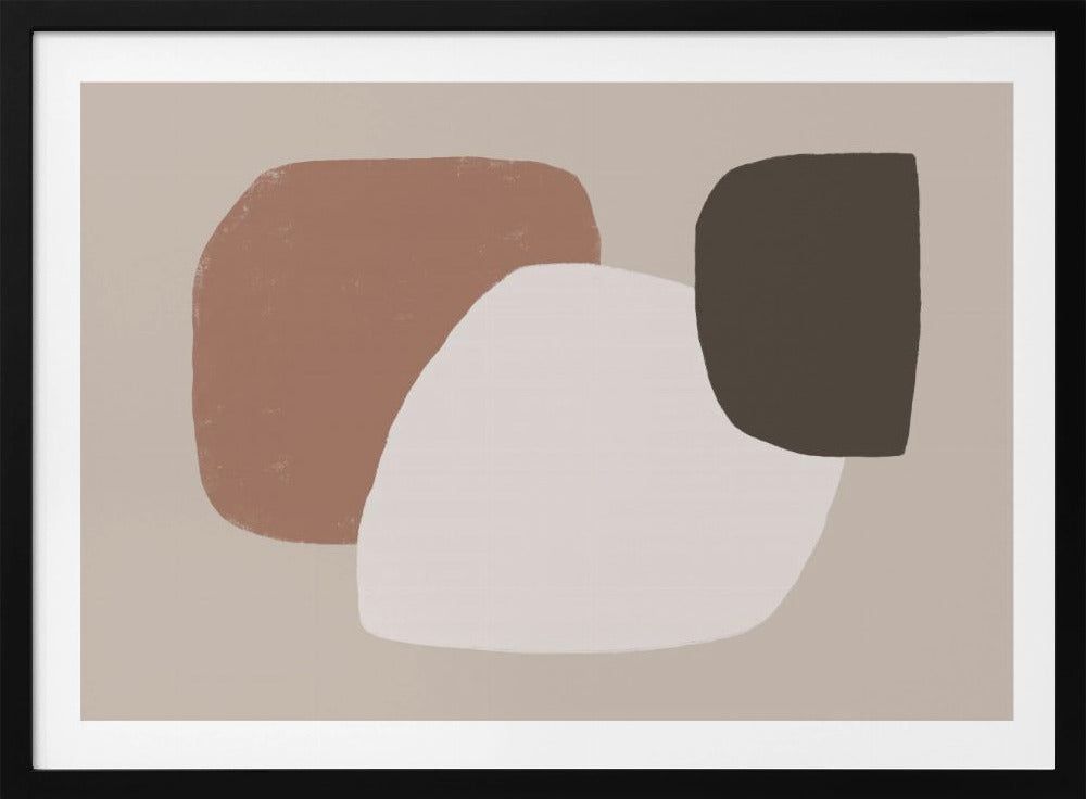 Geometric Shapes in Brown White and Black | Poster