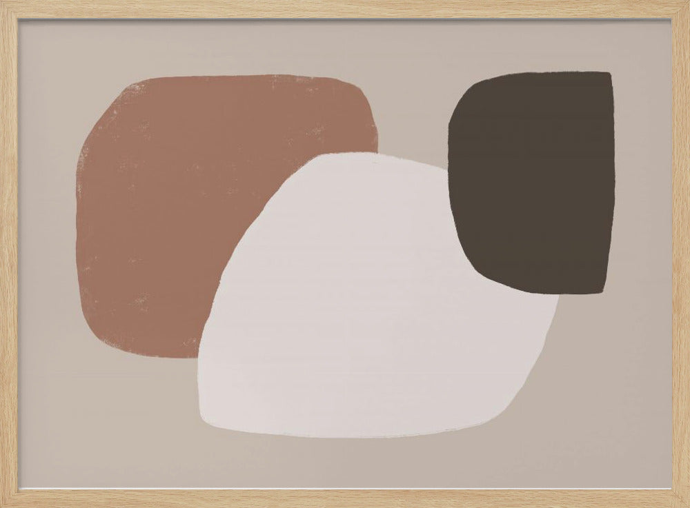 Geometric Shapes in Brown White and Black | Poster